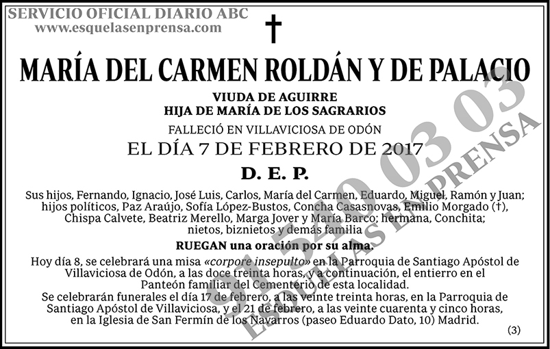 María del Carmen Roldán y de Palacio